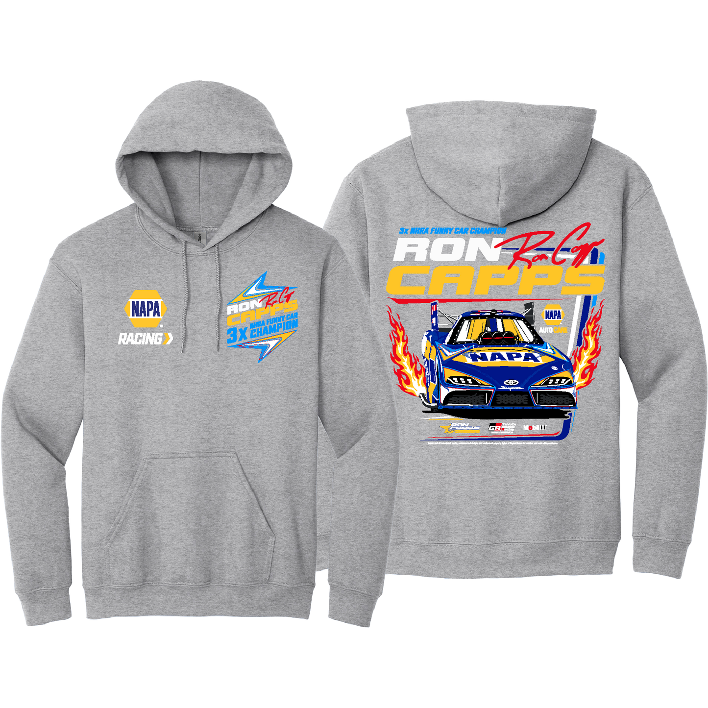 Ron Capps NHRA Racing Hoodie - Heather Grey