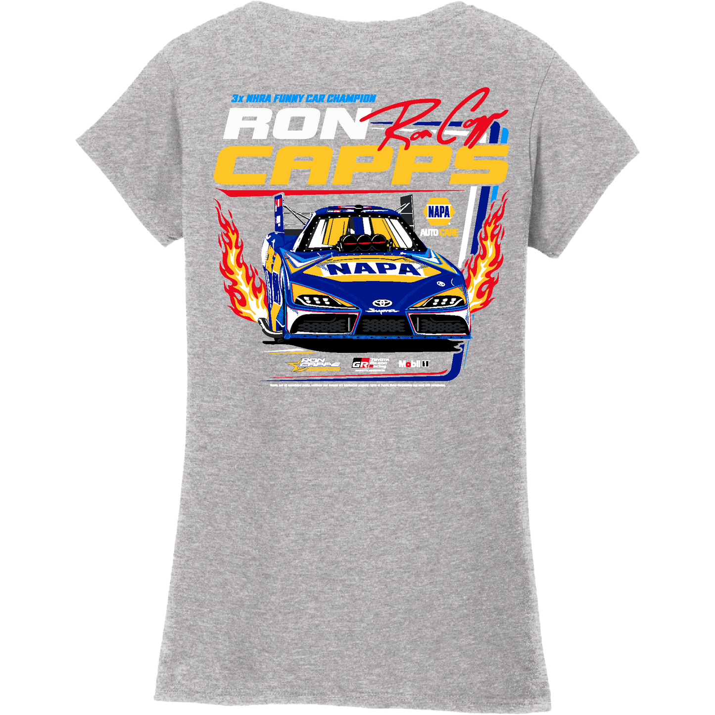 Ron Capps NHRA Racing Women's V-Neck - Heather Grey