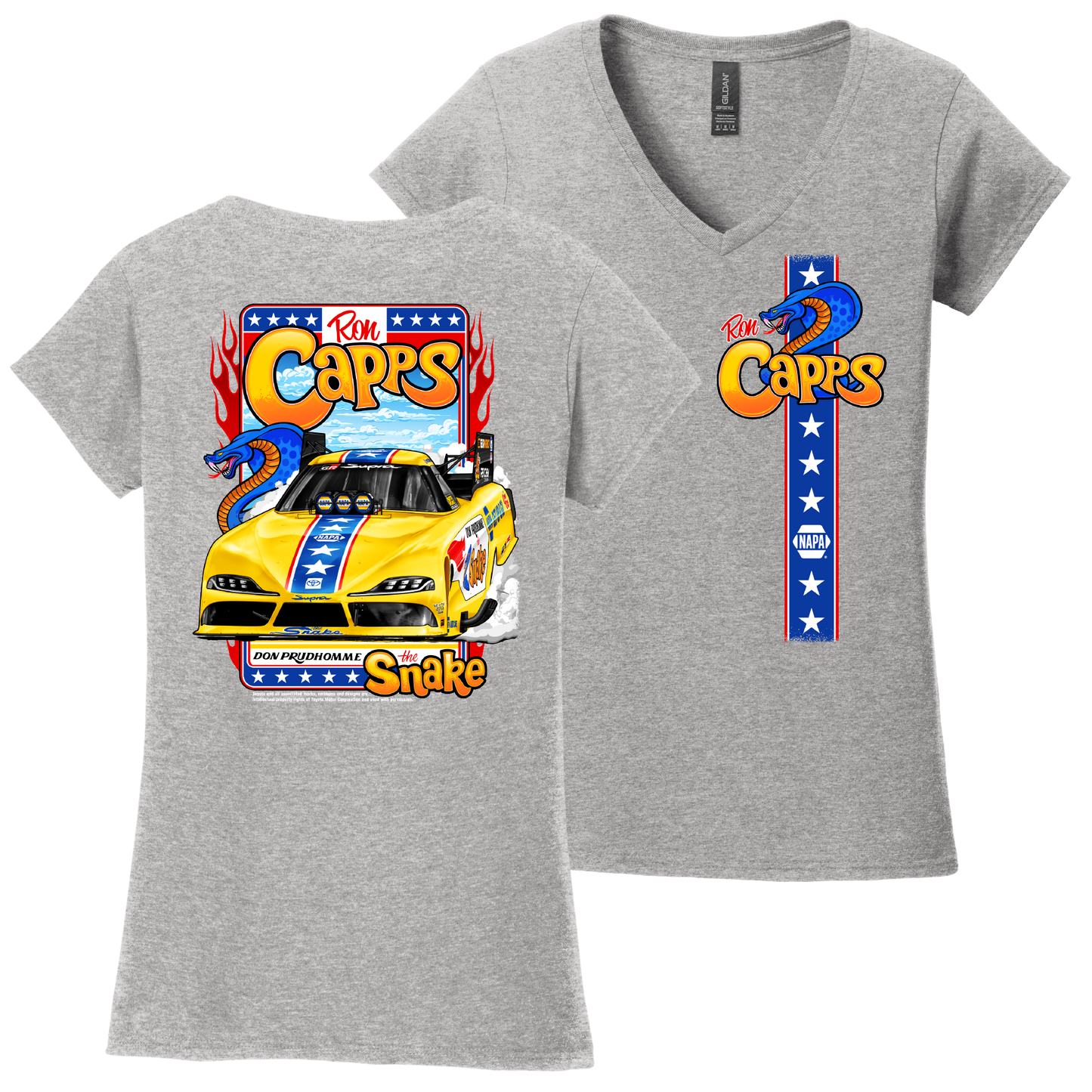 Ron Capps HotSnake Women's V-Neck - Grey