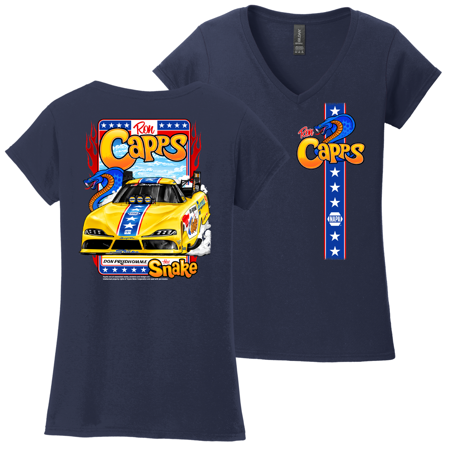 Ron Capps HotSnake Women's V-Neck - Navy