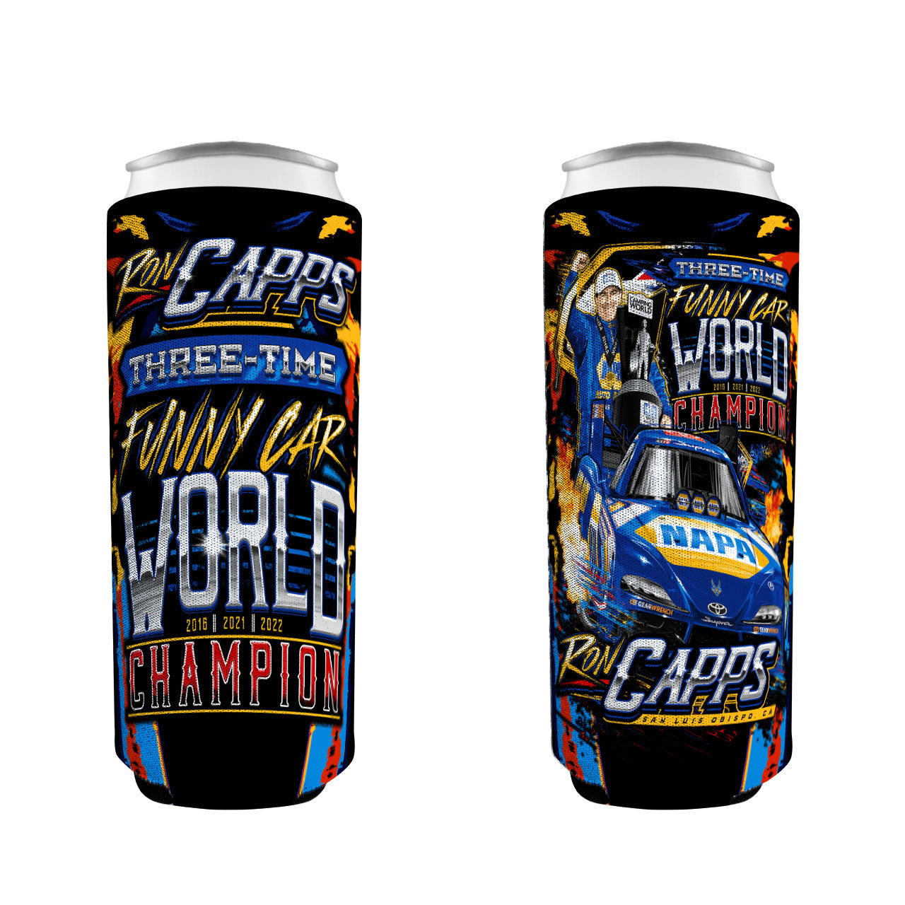 Ron Capps 3x Championship Coozie - Slim